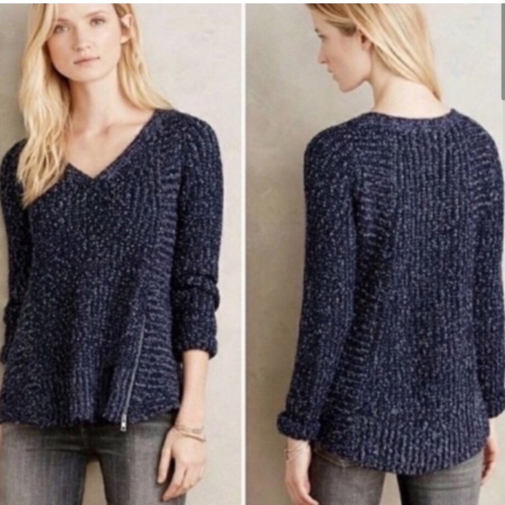 Moth Anthropologie Chunky Zipper Sweater